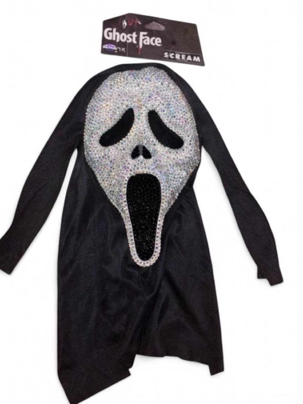 Custom Horror Scream Sparkly Ghost Face Mask Adults One Size New - Picture 3 of 9